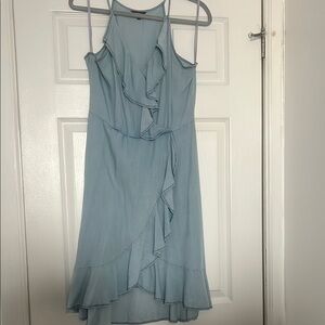 Anthropologie Tencel denim Blue Ruffle Dress